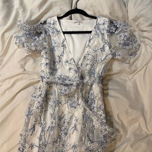 Baltic Born White and Blue Floral Maxi Dress